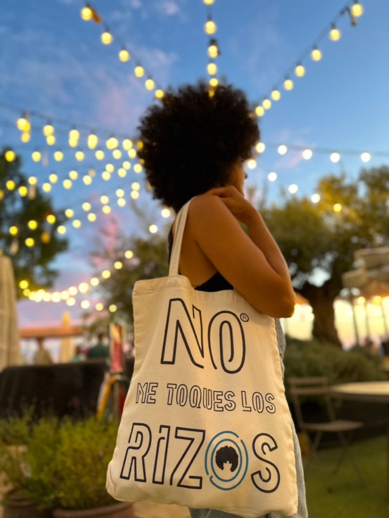 TOTE BAG FRASE "NO ME TOQUES LOS RIZOS"