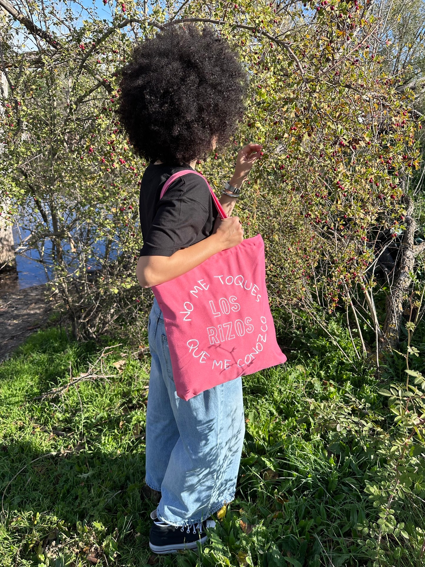 TOTE BAG "NO ME TOQUES LOS RIZOS QUE ME CONOZCO"